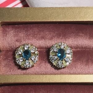 AAAA grade Blue and yellow zircon earrings